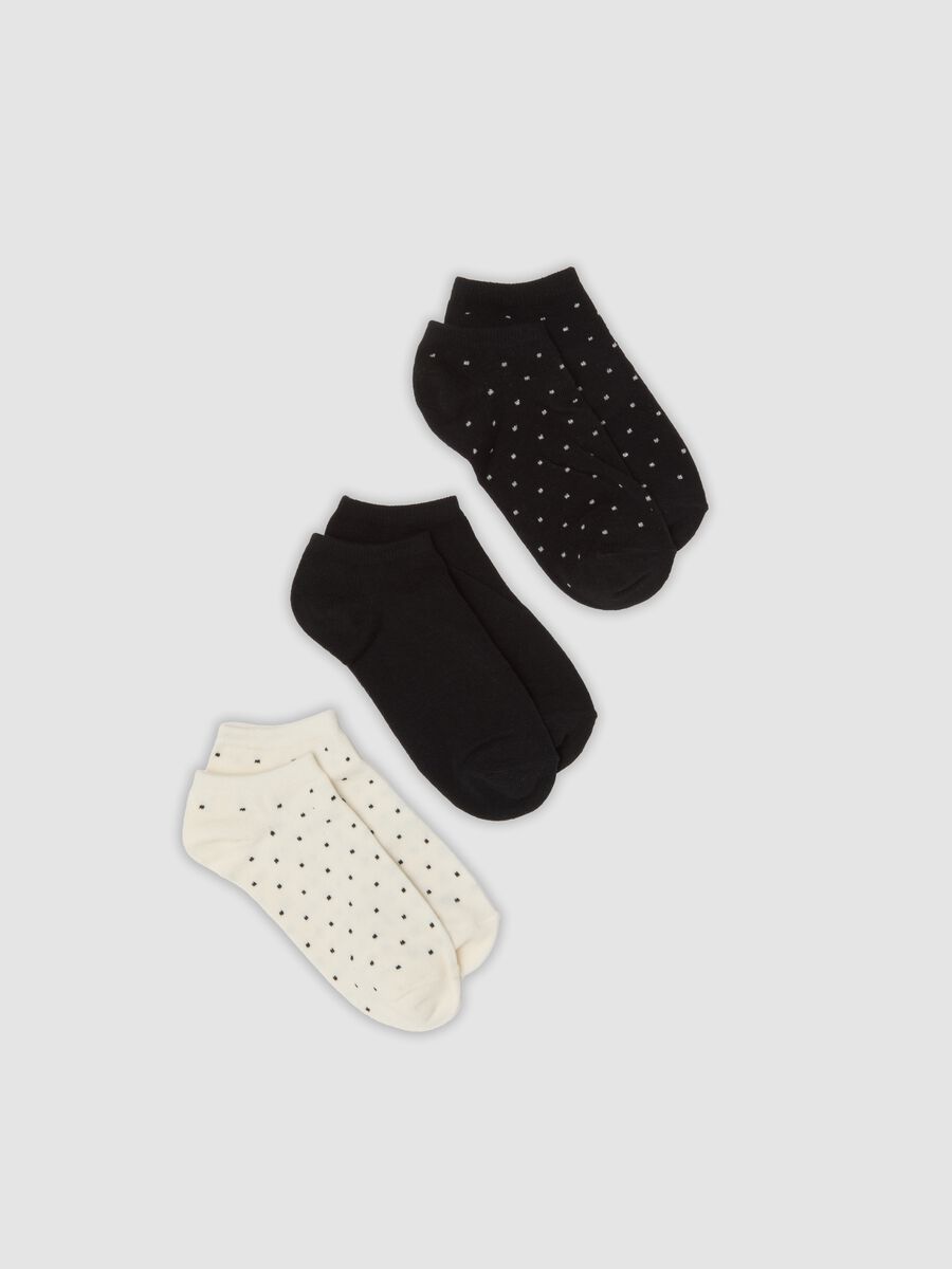 3-pack of multicolour short socks in organic cotton blend with pattern_0