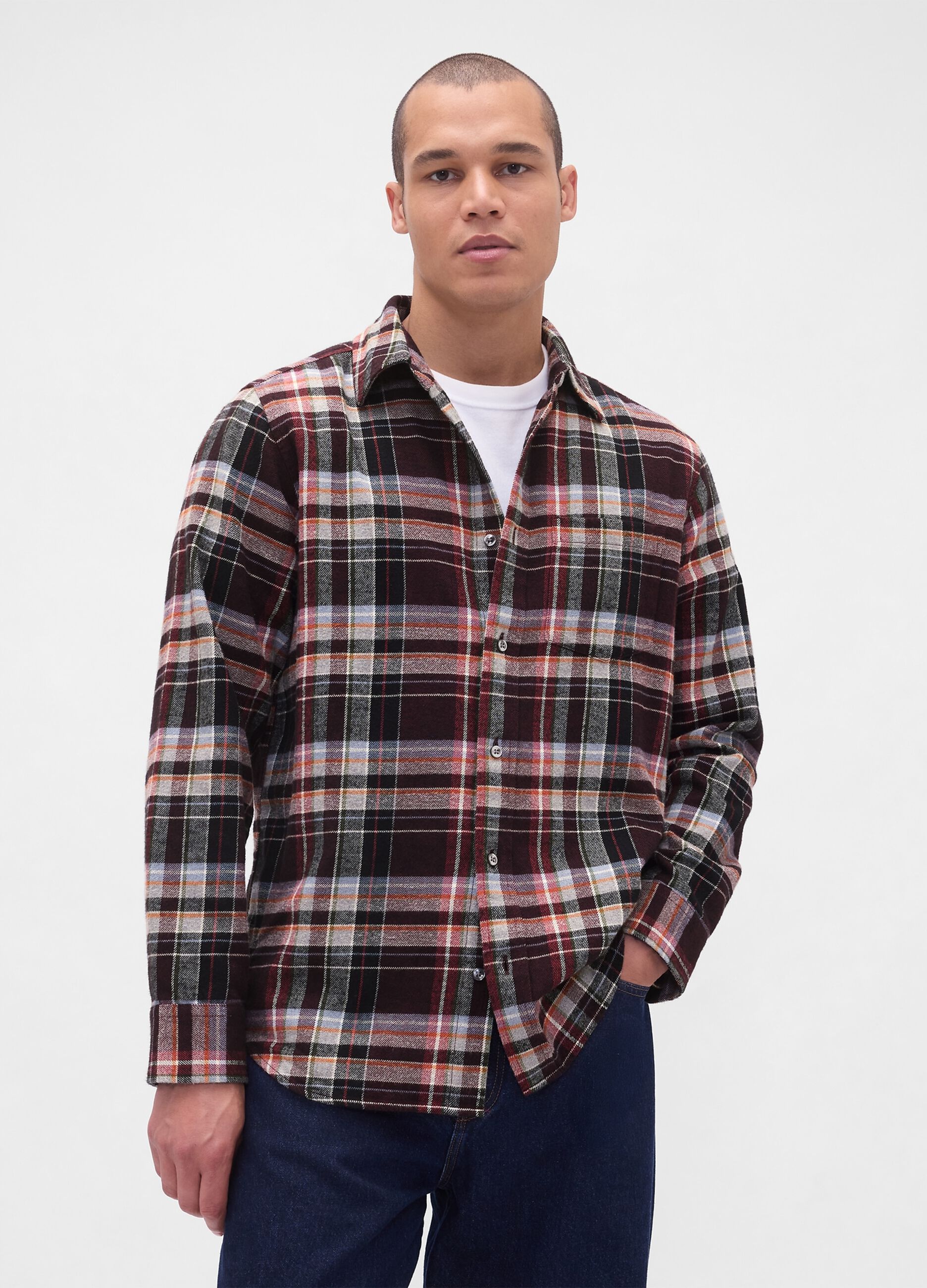 Multicolour Long Sleeve Shirt in Pure Cotton