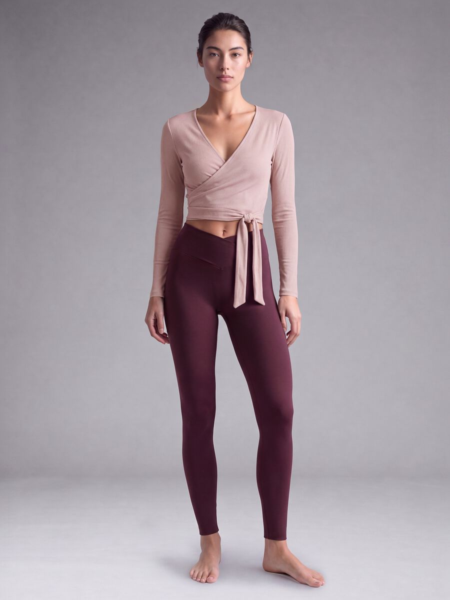 Purple slim leggings in stretch fabric with regular-rise waist &ndash; ALTAVIA STUDIO_0