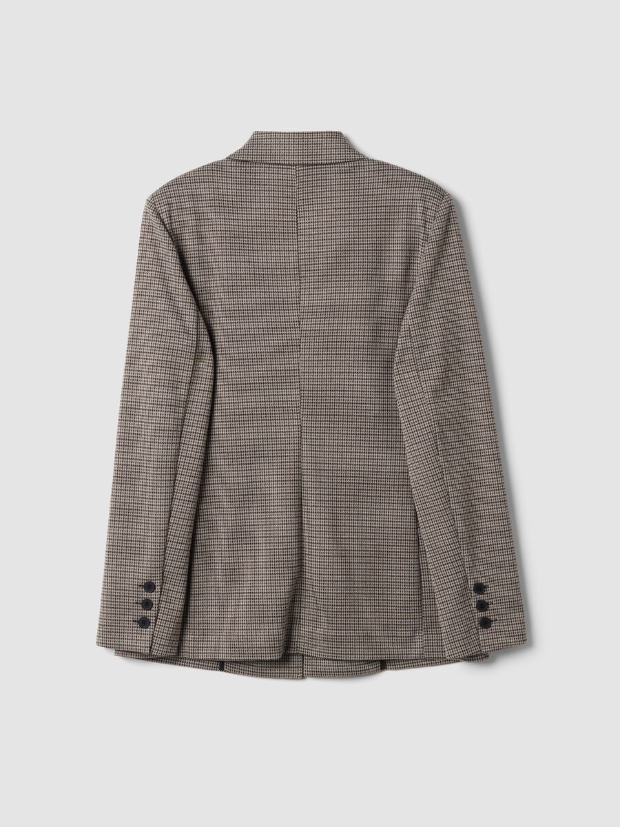 Blazer beige in viscosa elasticizzata a fantasia_6