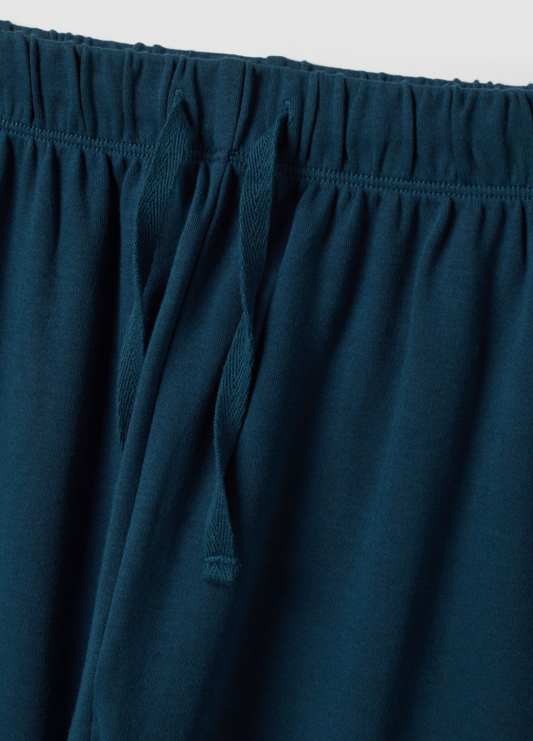 Grey and green organic cotton and viscose blend crew-neck pyjamas