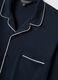 Pigiama blu con colletto in puro cotone organico_1