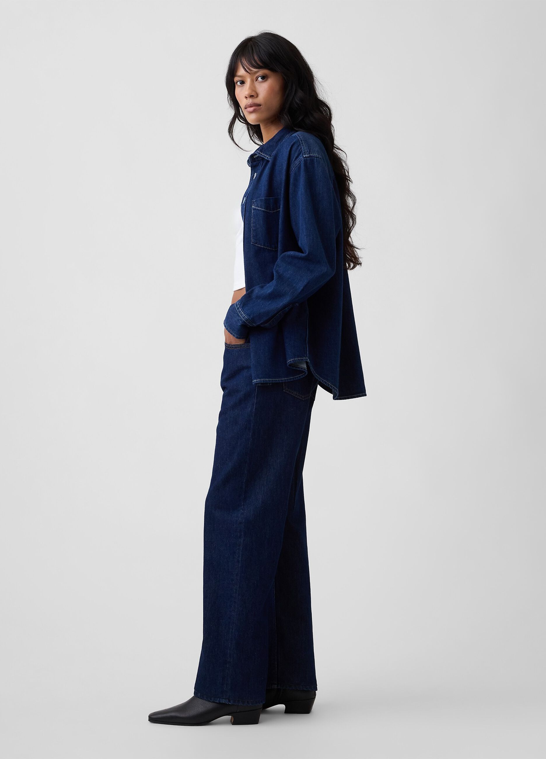 Straight-leg pure cotton denim jeans