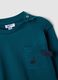 Green pure organic cotton crew-neck T-shirt with chest pocket for baby boy_2