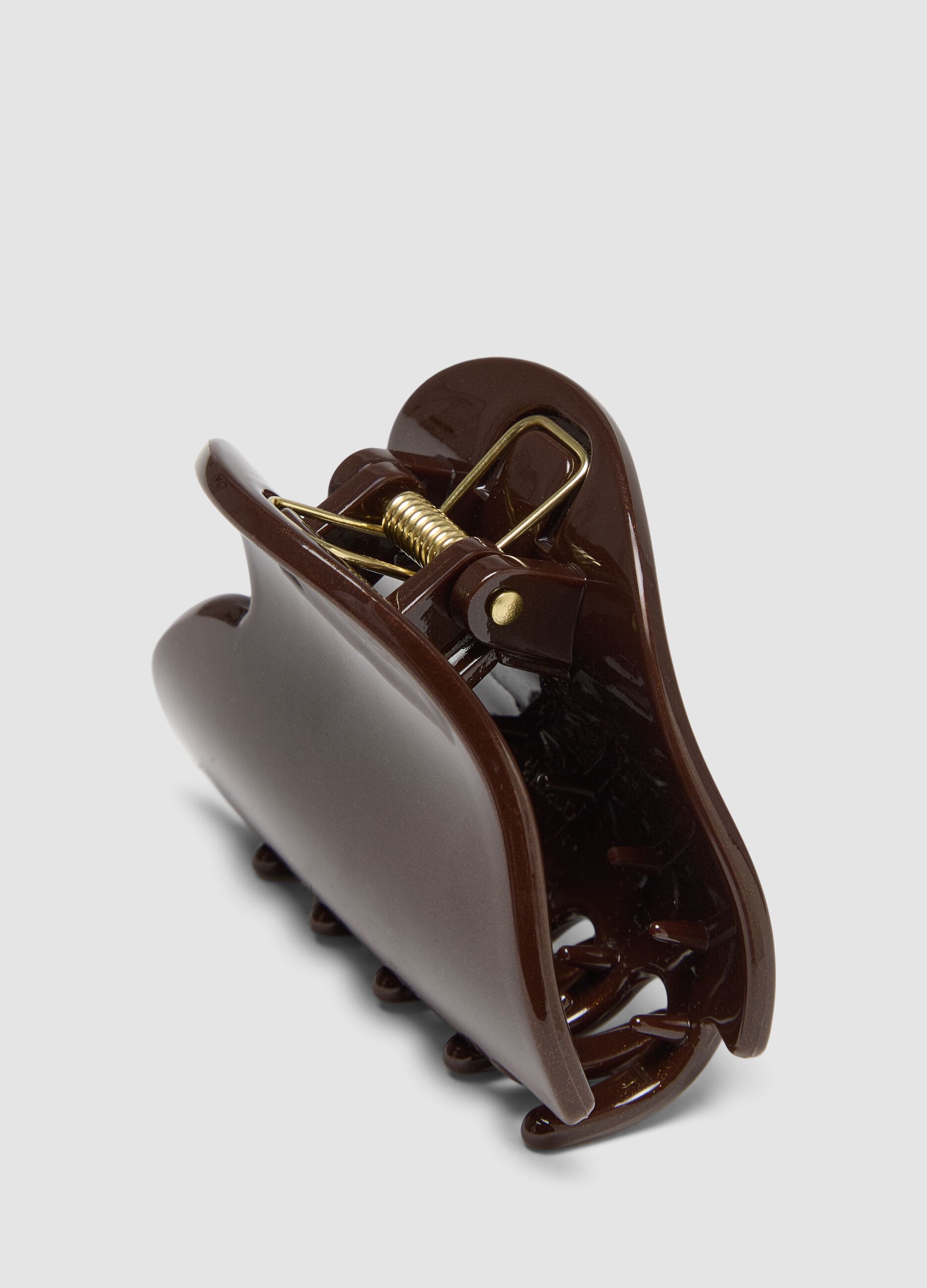 Glossy Brown Hair Clip