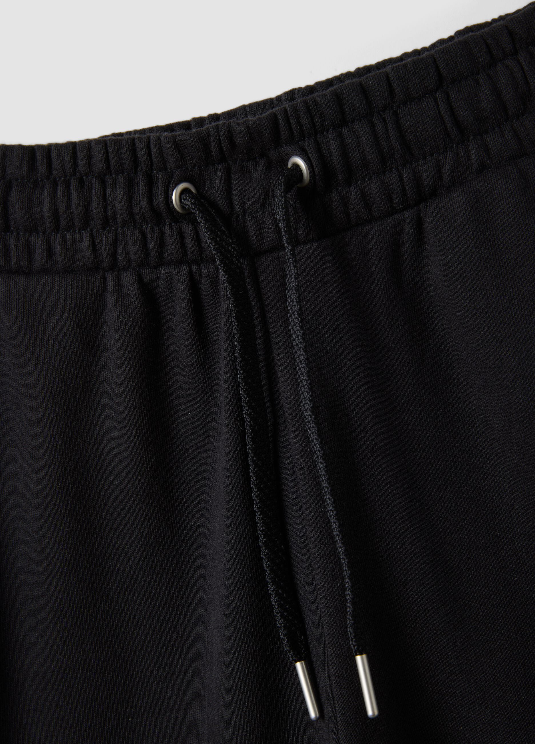 Girls&rsquo; black culotte trousers in pure organic cotton