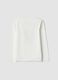T-shirt bianca in cotone organico elasticizzato girocollo_1