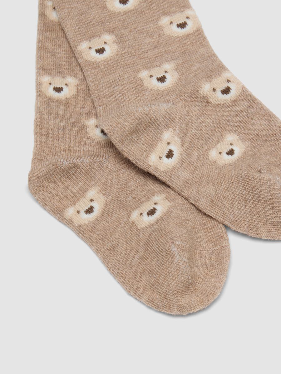 Tripack di calze lunghe beige in cotone organico elasticizzato_2