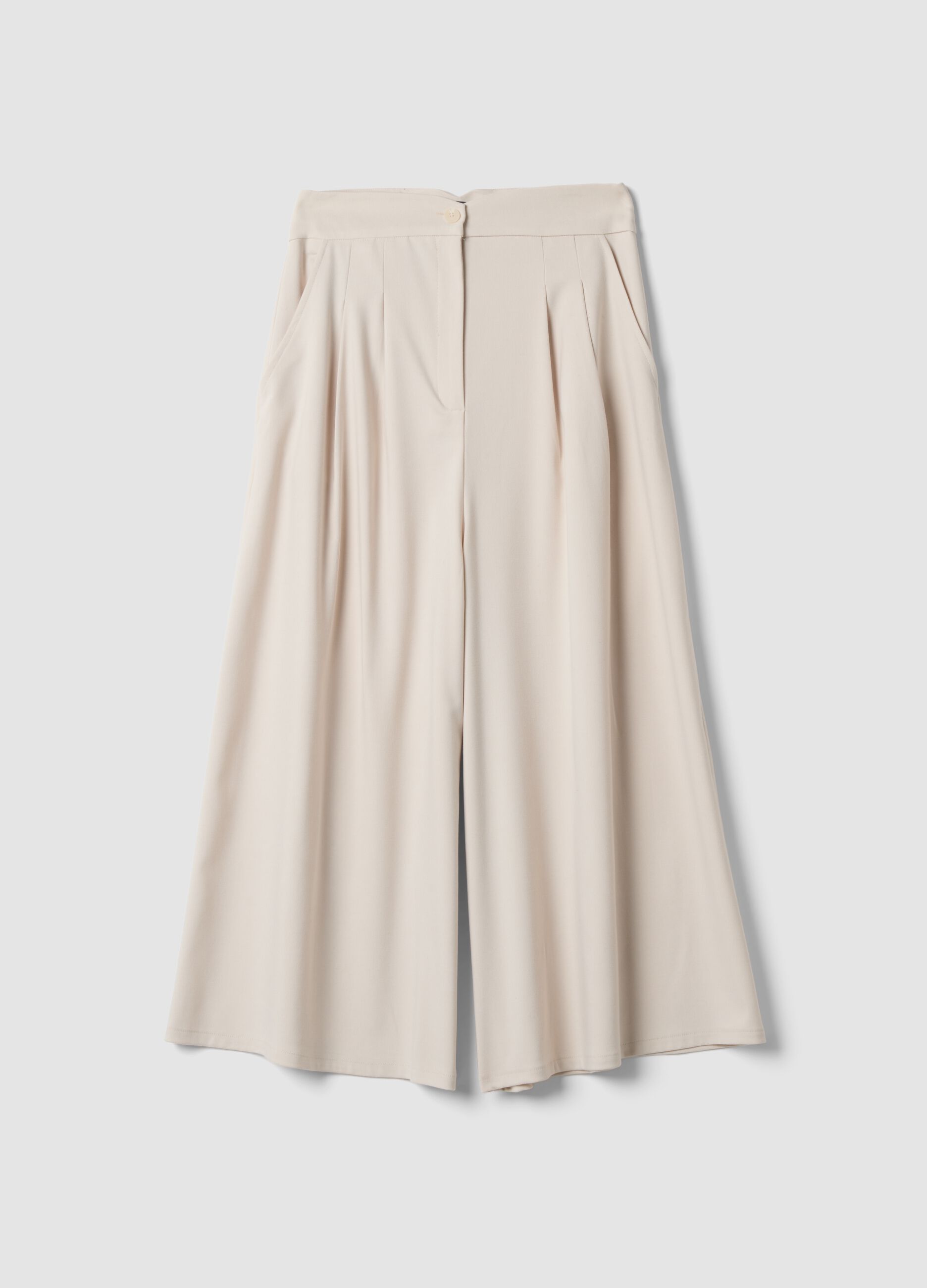 Gonna pantalone marrone in viscosa elasticizzata