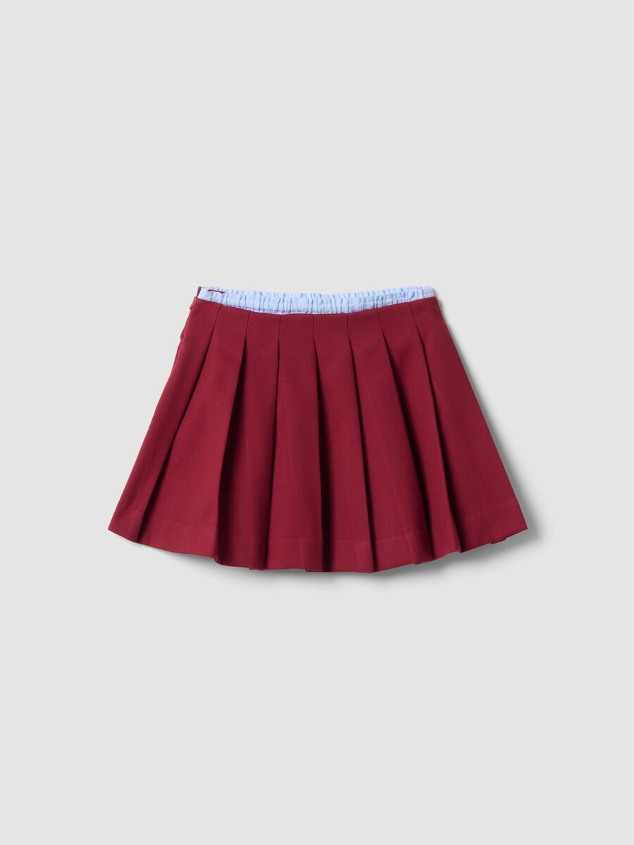 Girls&rsquo; red pleated skirt in stretch viscose_2
