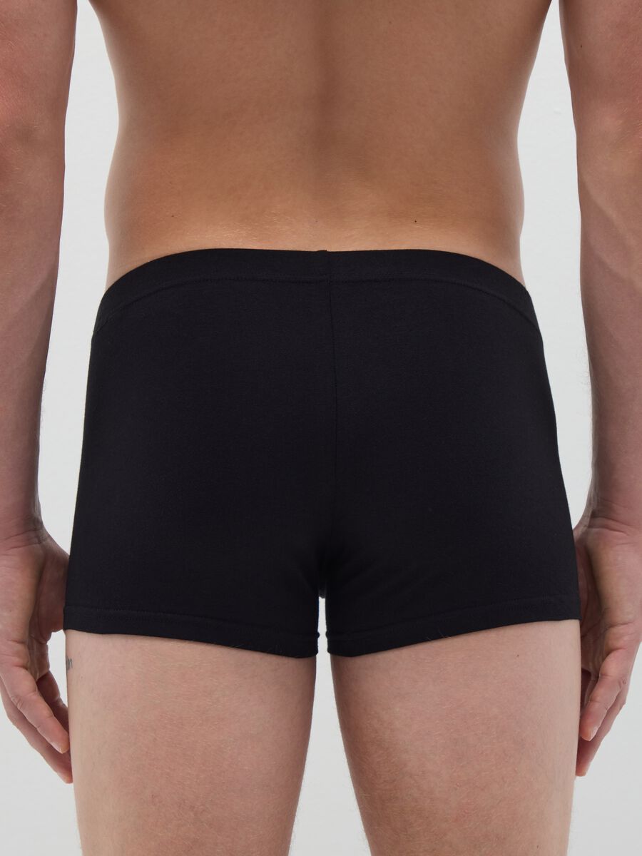 Regular fit black stretchy cotton boxers_3