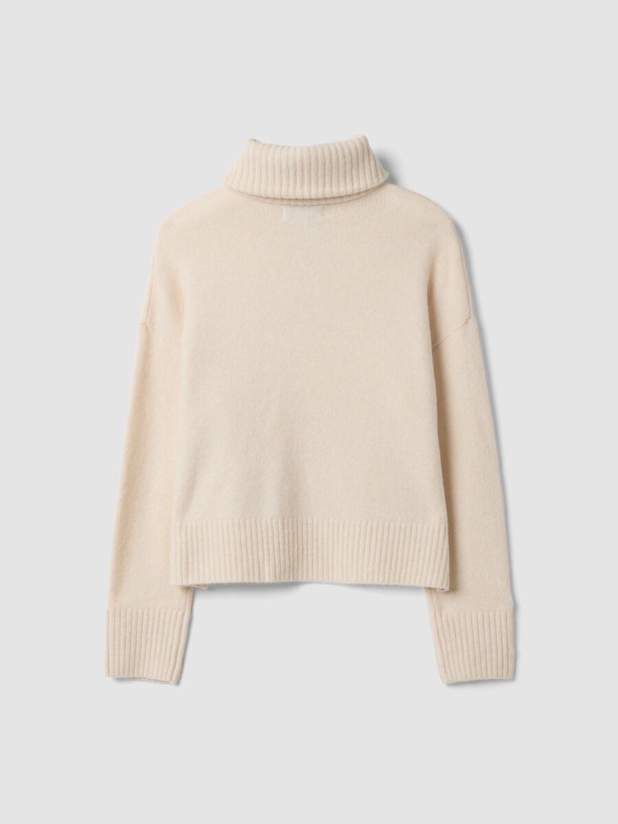 Beige stretch wool half-zip jumper_2