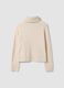 Maglia beige in lana elasticizzato Half zip_2