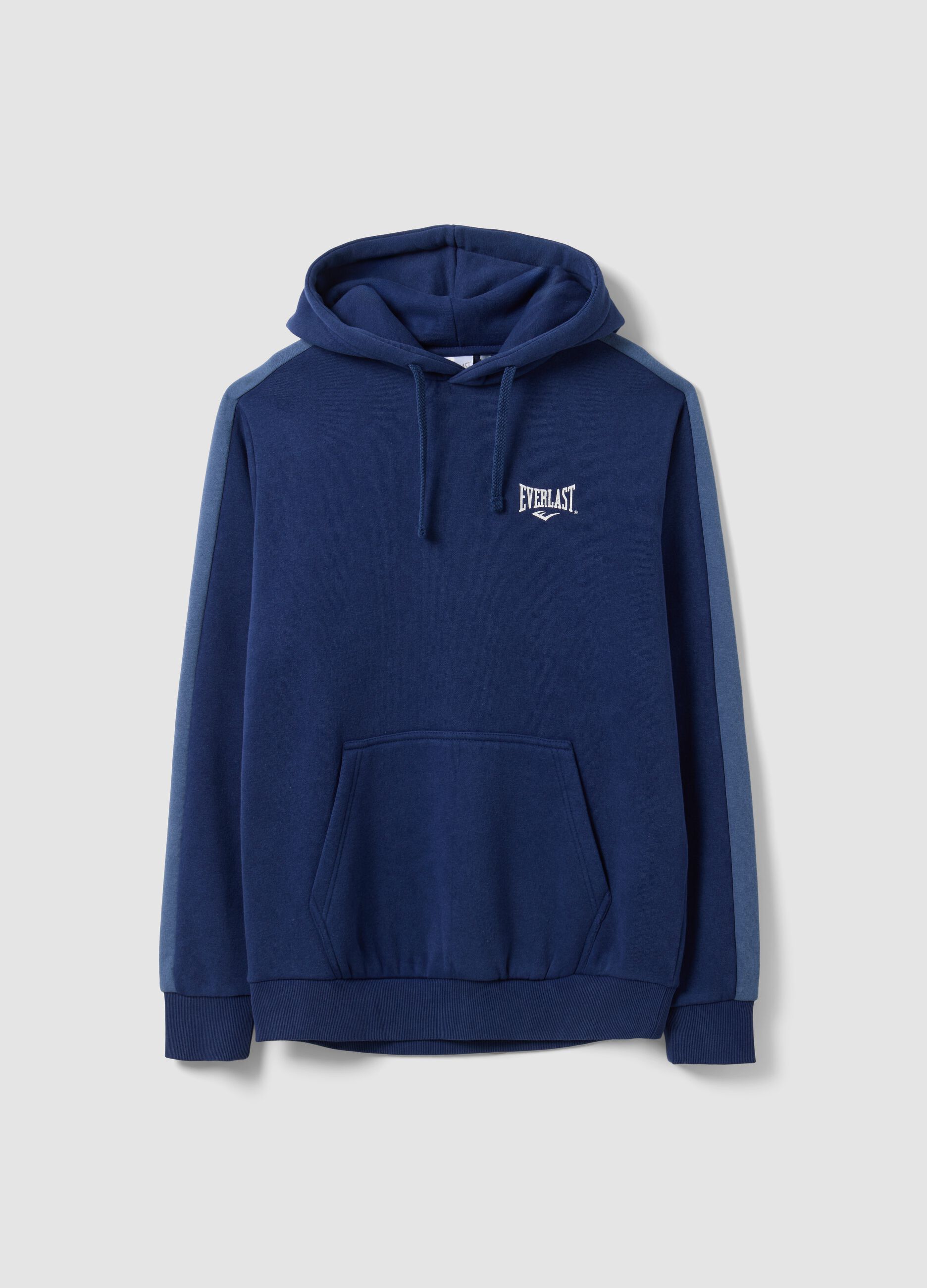 Blue cotton-blend hoodie with logo