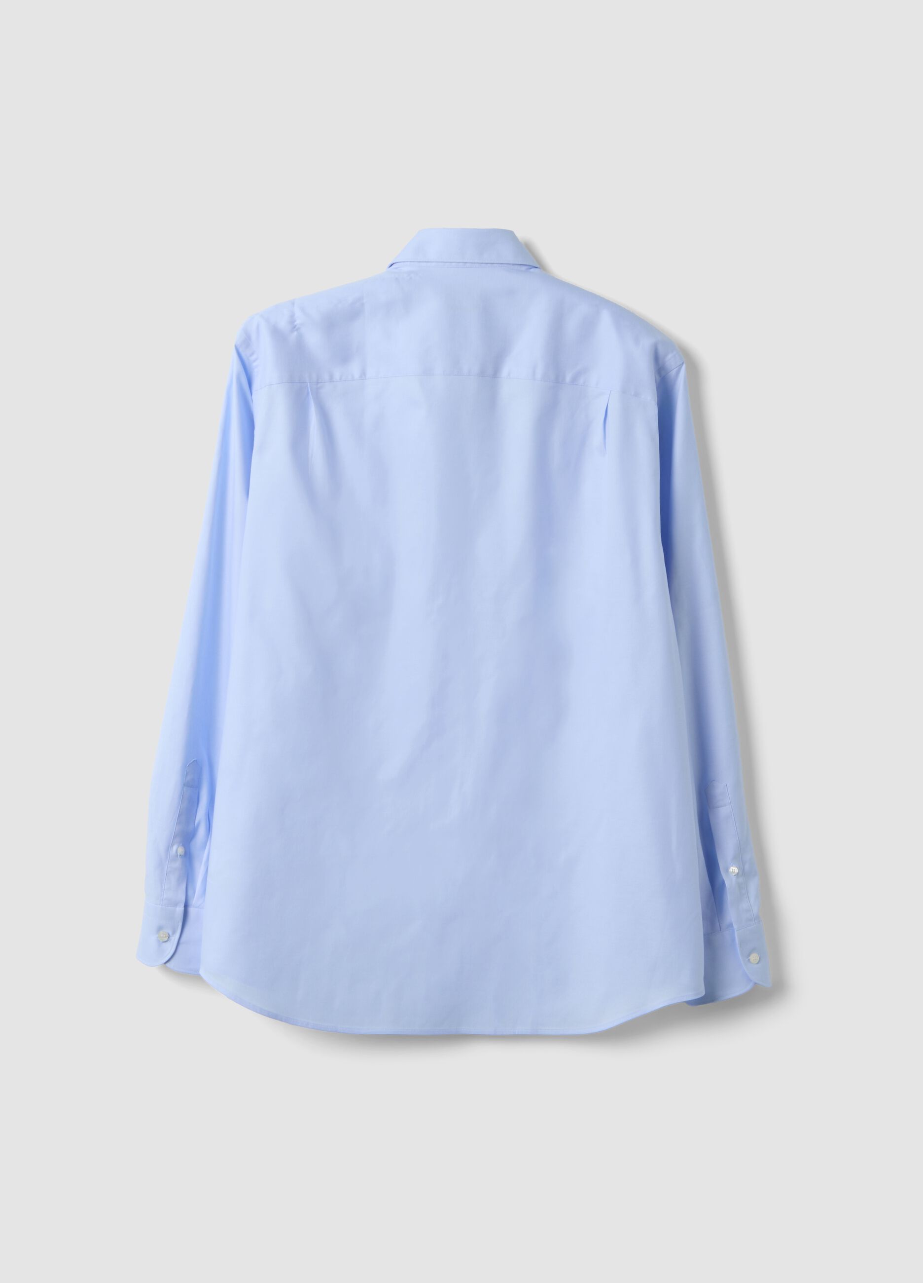 Camicia azzurro acqua in puro cotone con collo classico regular fit