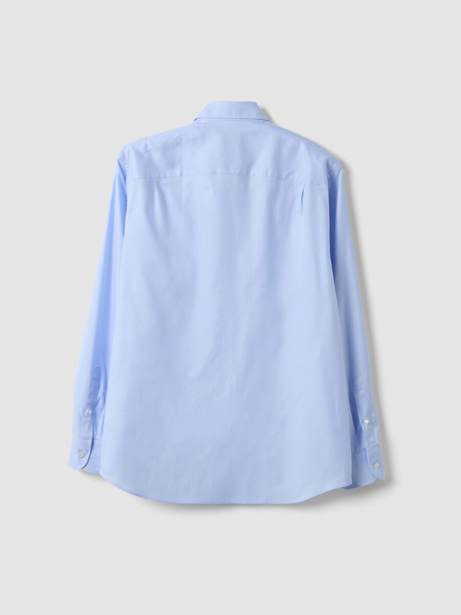 Aqua blue pure cotton shirt with classic collar, regular fit_2