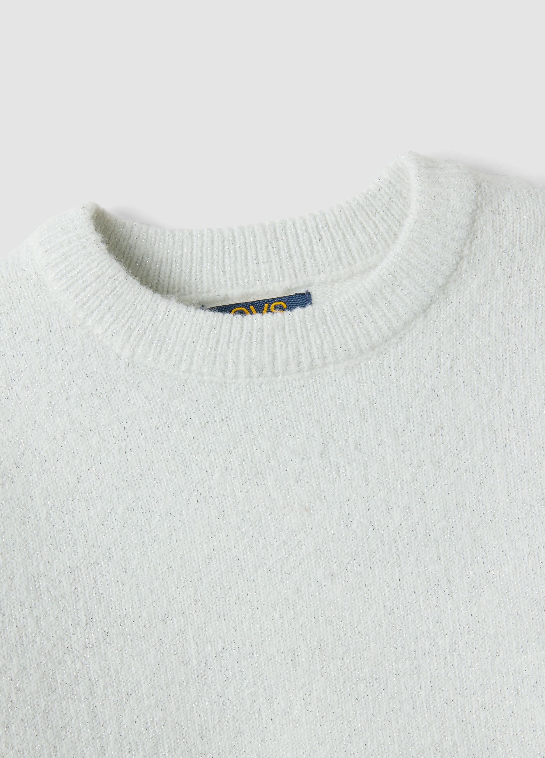 White stretch crew-neck top