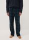 Navy blue long pyjamas with crew neck top and check trousers_2