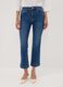 Blue cropped slim-fit denim jeans in stretch cotton and viscose_1