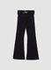 Black flared viscose-blend leggings with star embroidery_1