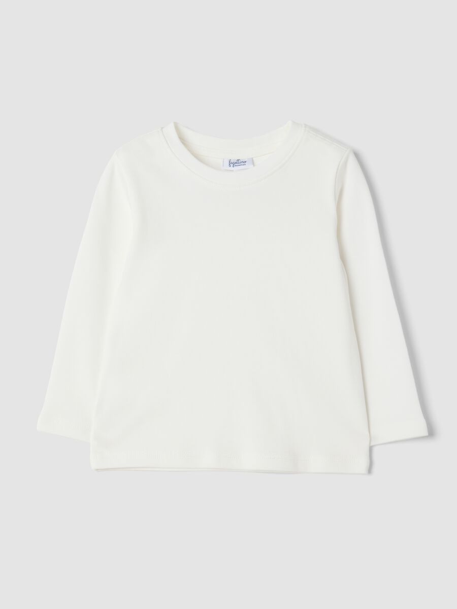 White crew-neck T-shirt in pure organic cotton_0