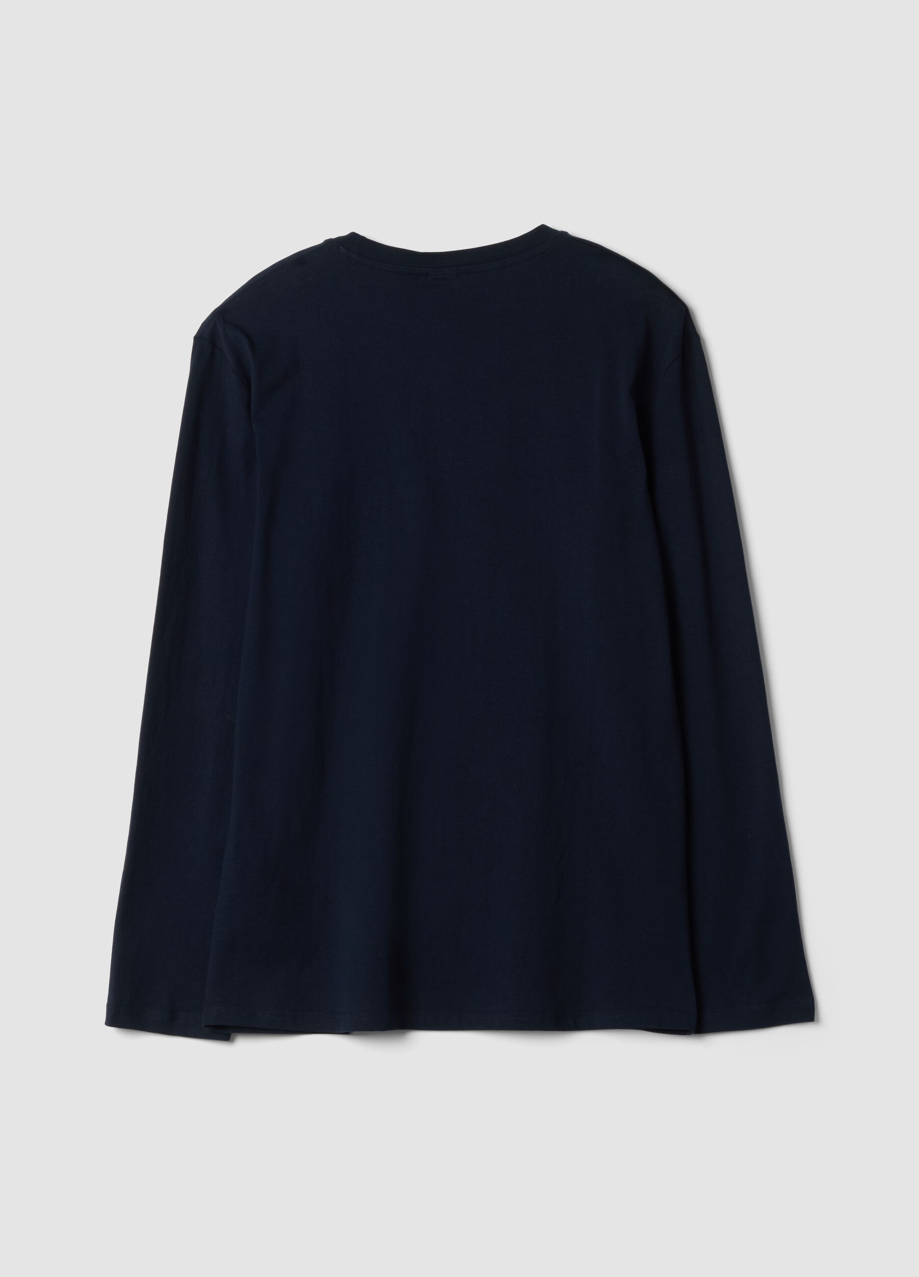 Maglia pigiama blu navy in puro cotone organico con stampa Peanuts