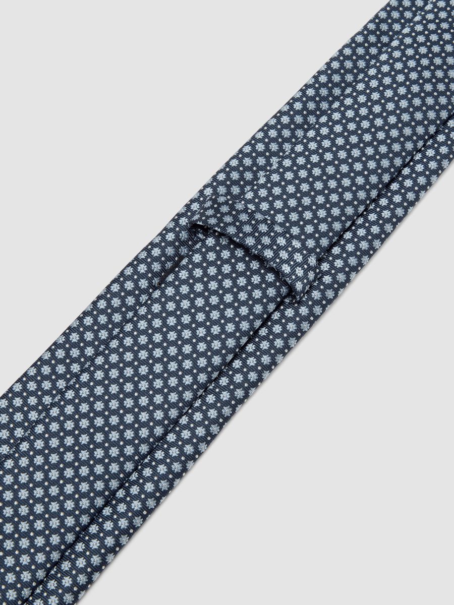 Blue tie with micro-pattern, 7.5 cm blade_1