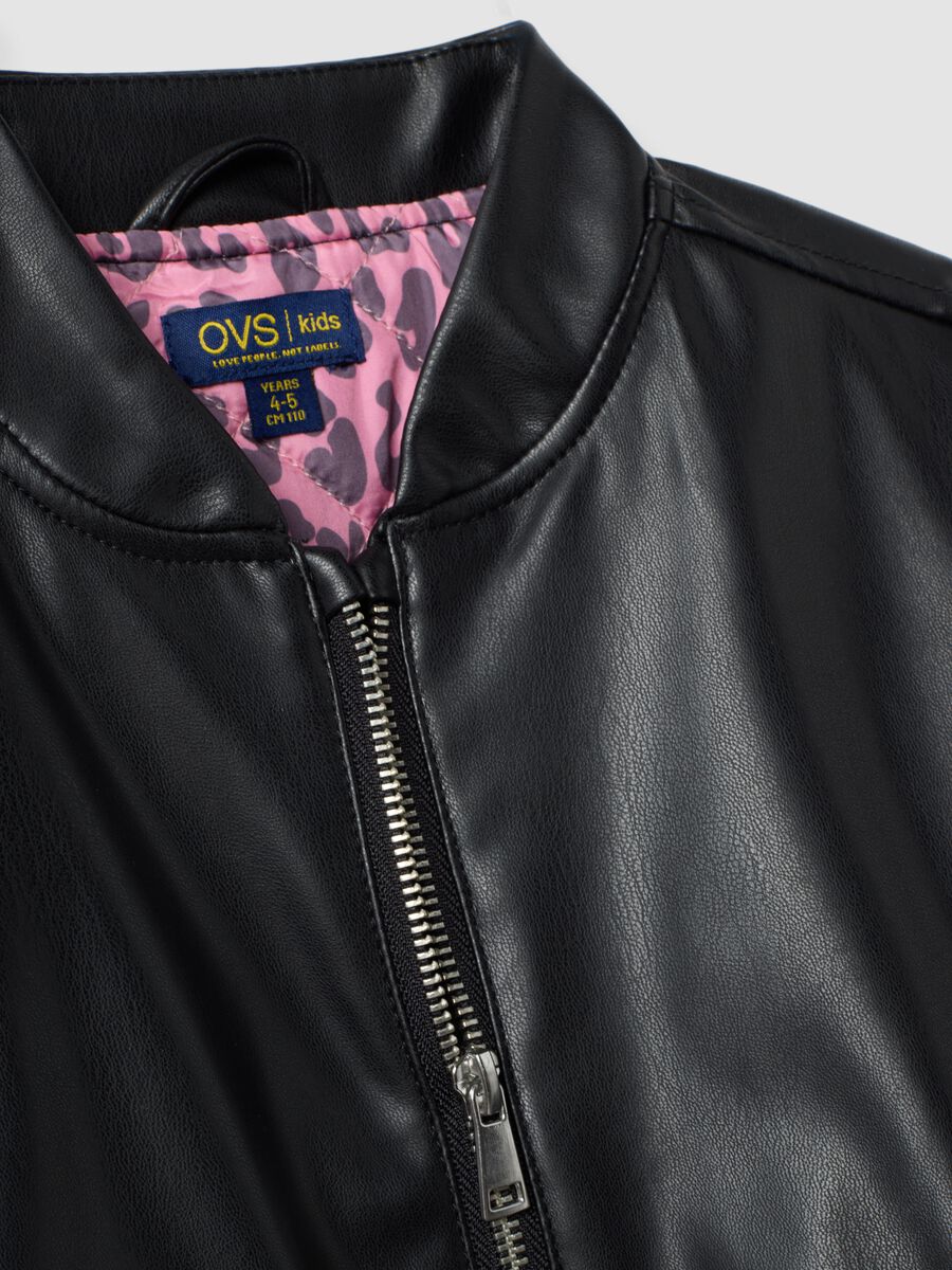 Black zip-up jacket, regular fit, for girls_7
