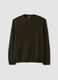 Green crew-neck wool-blend jumper, regular fit_0