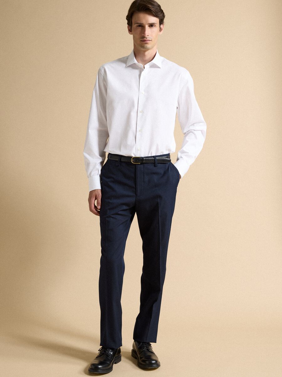 White pure cotton shirt with classic collar_2