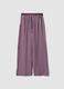 Purple pure viscose striped pyjama trousers_2