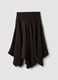 Brown midi skirt with asymmetric hem_4