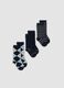 Tripack di calze lunghe blu in cotone organico elasticizzato_0