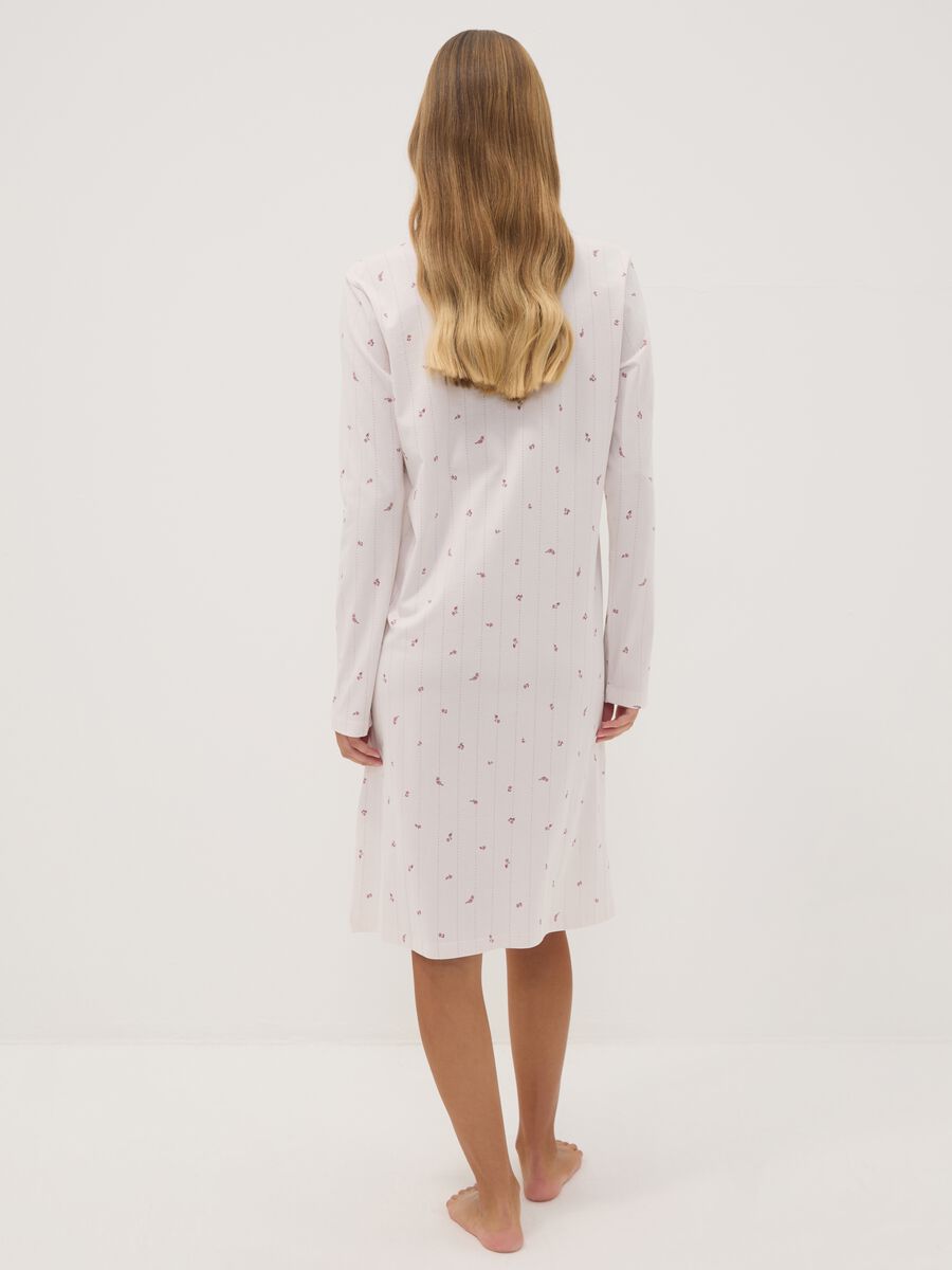 Pink pure organic cotton nightdress with round neckline_3