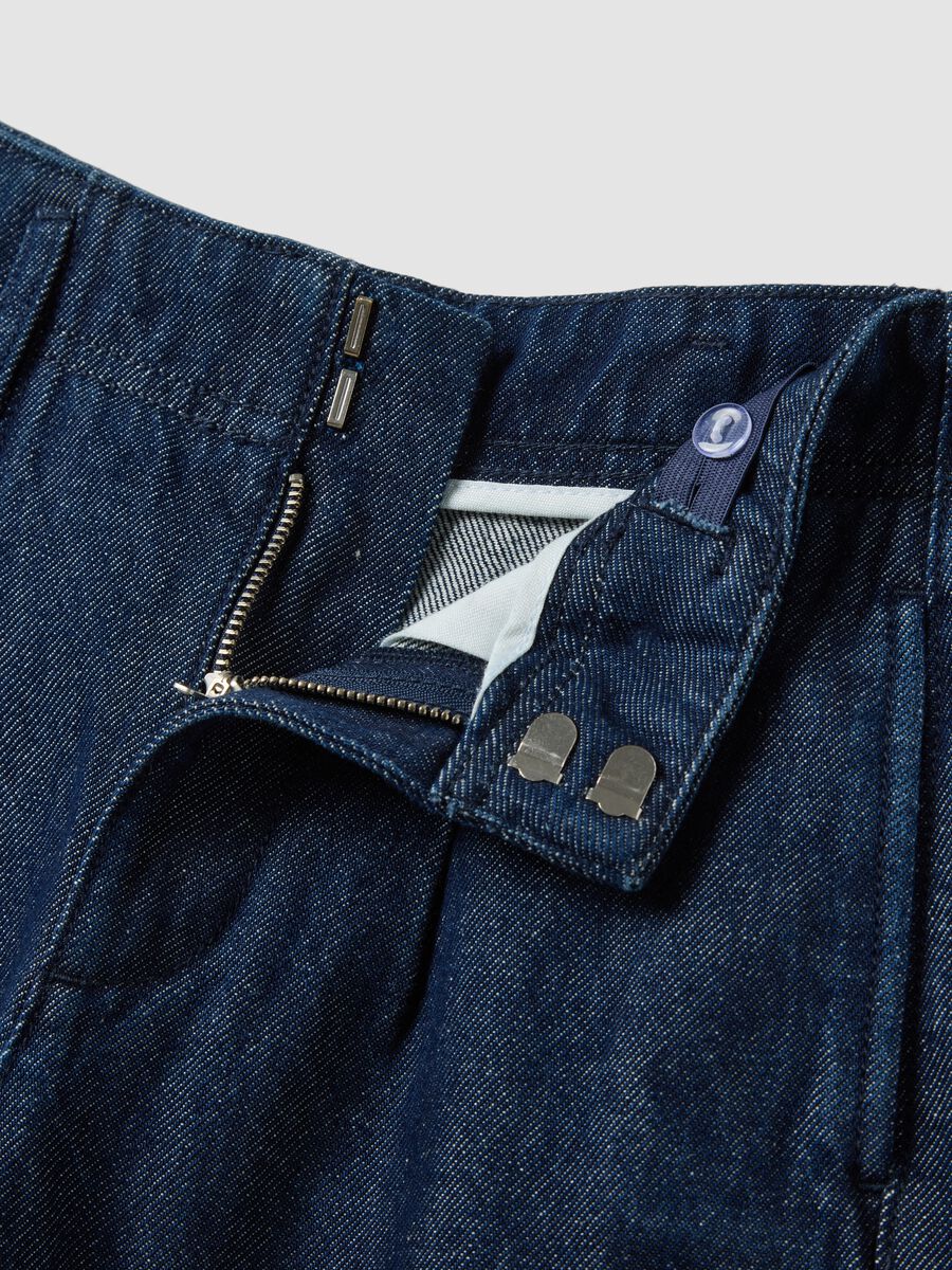 Blue wide-leg jeans in pure cotton_1