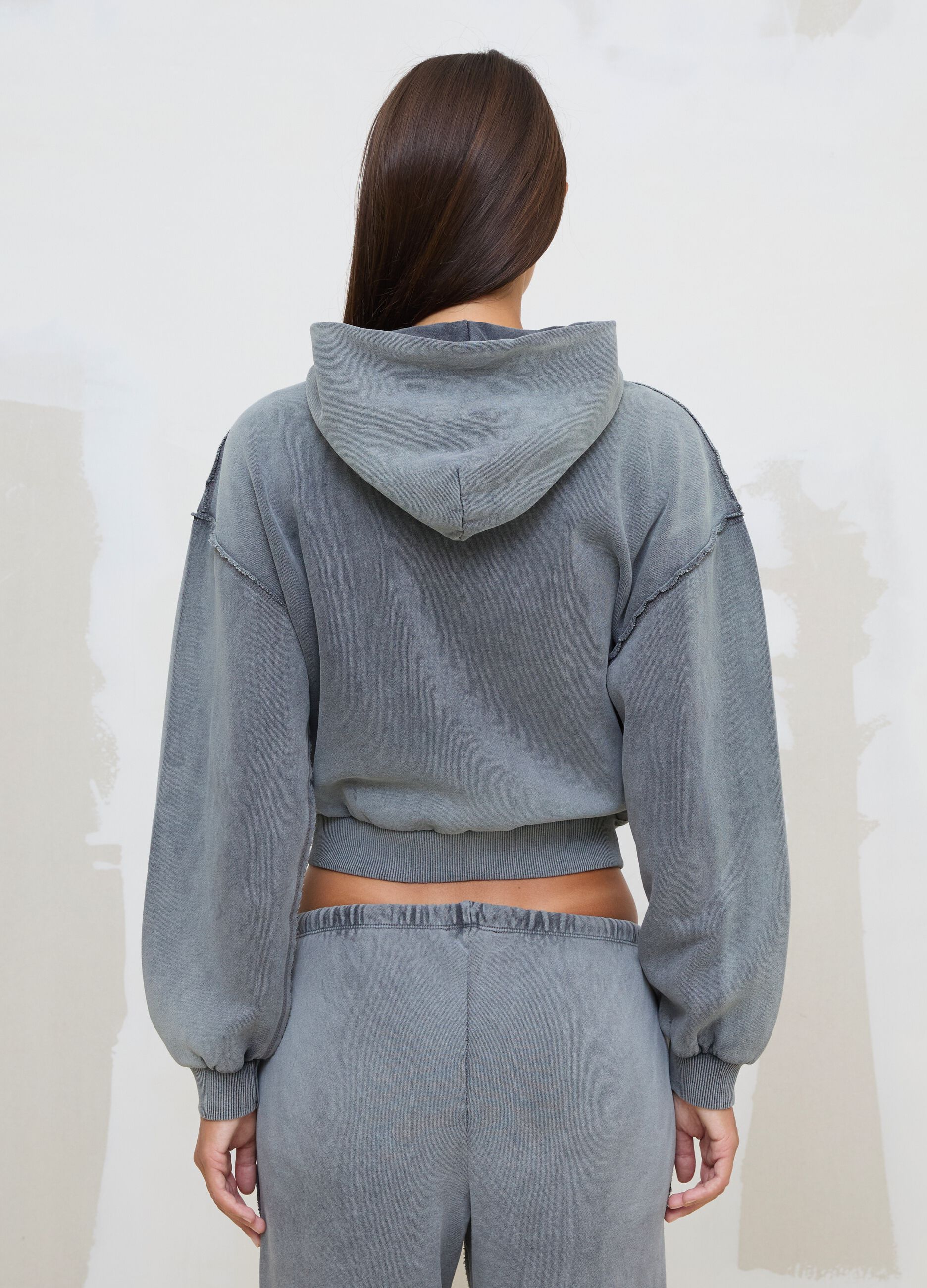 هودي Sunfaded بسحّاب كامل باللون الرمادي Vintage Grey
