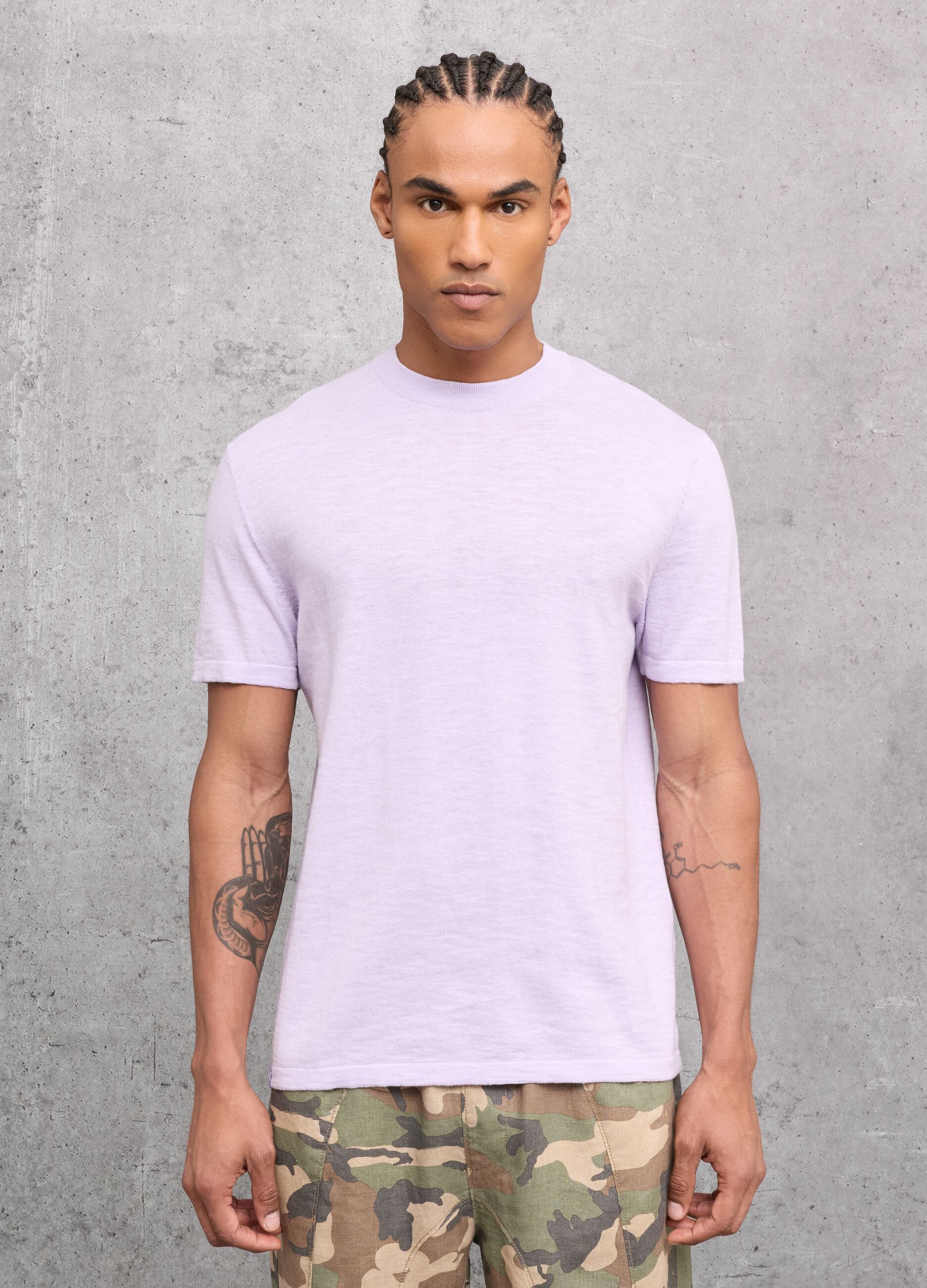 Pastel Lilac Knit T-Shirt