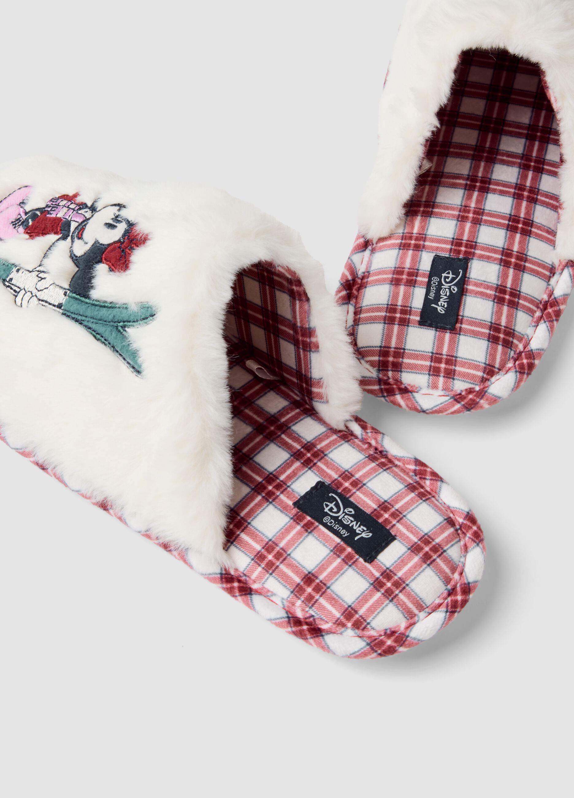 Pantofole rosa a quadri a tema Mickey & Friends