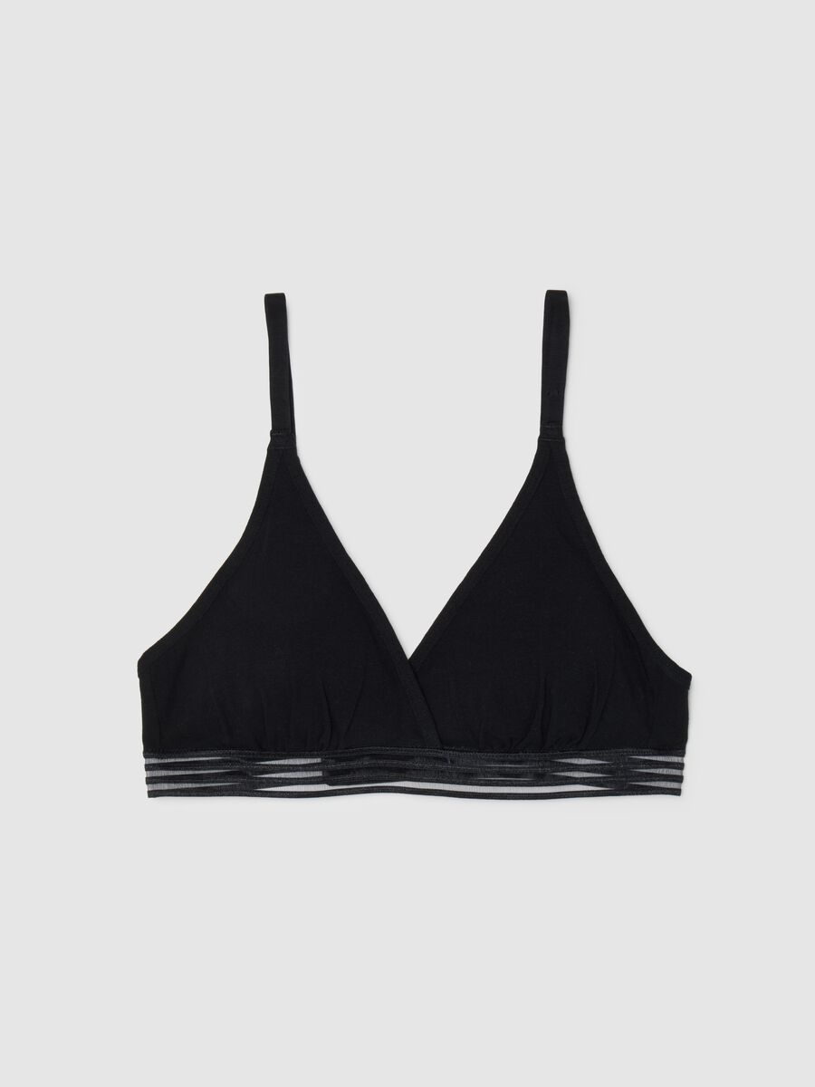 Women's Black Stretch Cotton Bra_4