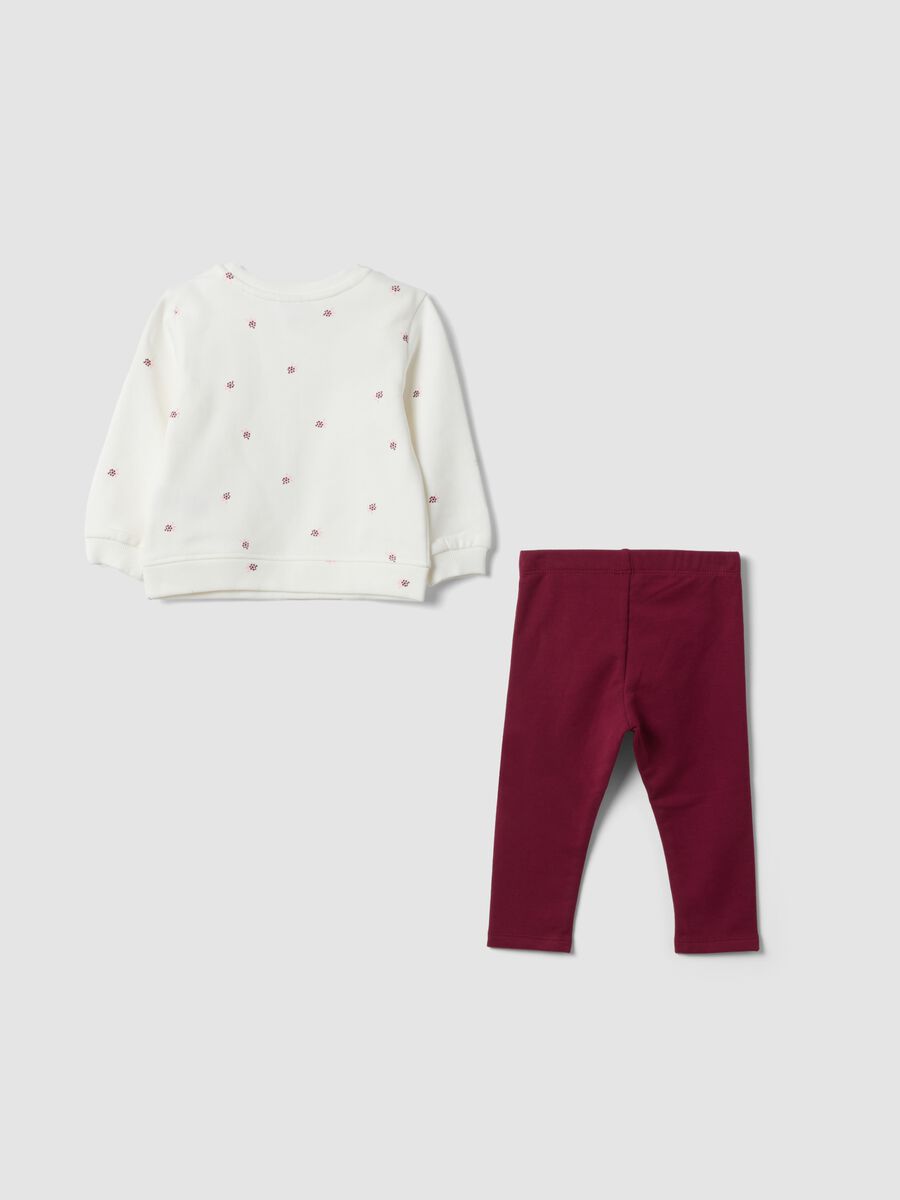 White pure cotton crew-neck set_1