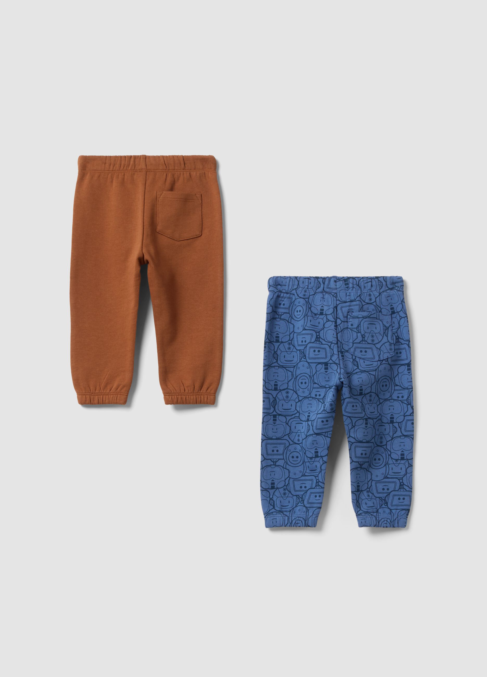 2-pack of blue pure cotton joggers