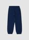 Pantaloni jogger blu in puro cotone con stampa_2