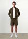 Green cotton-blend shorts with elasticated waistband, regular fit_0