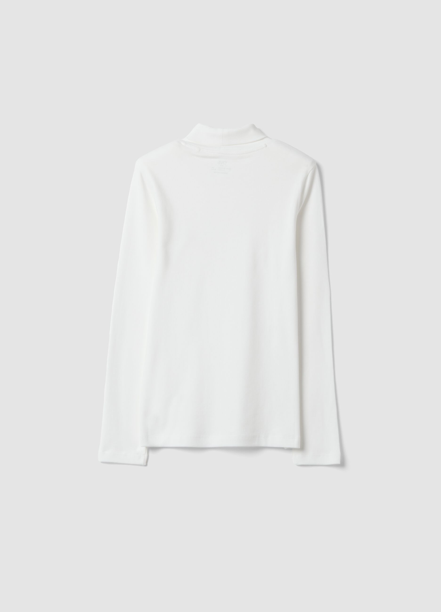 White long-sleeve organic cotton turtleneck T-shirt