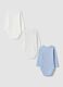 3-pack of blue and white organic cotton babygrows with crew neck_1