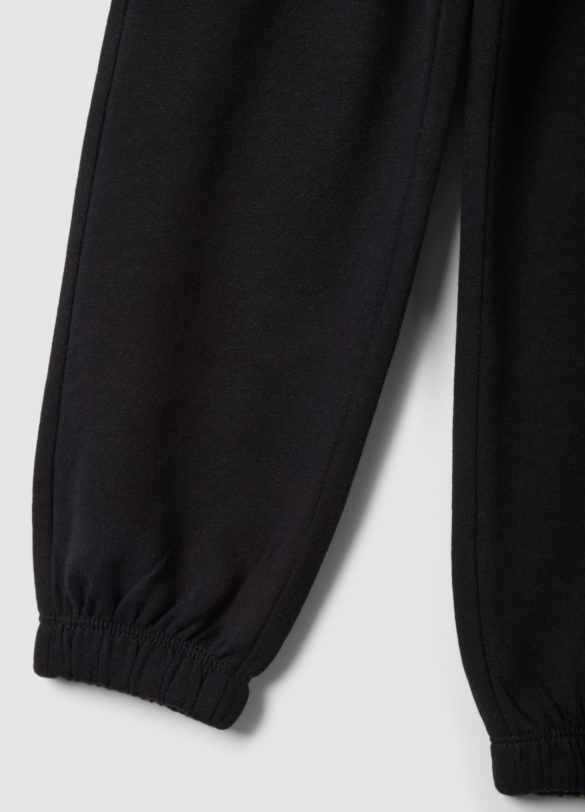 Girls&rsquo; black pure cotton joggers, regular fit