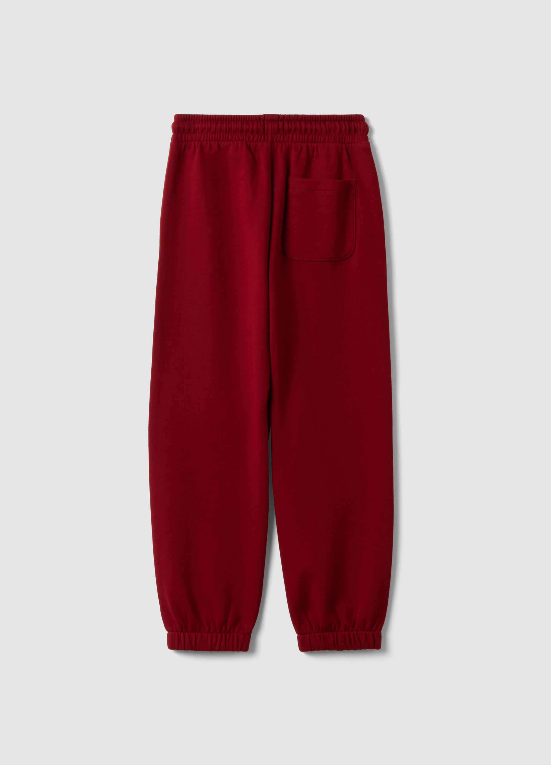 Pantaloni jogger rossi in puro cotone regular fit