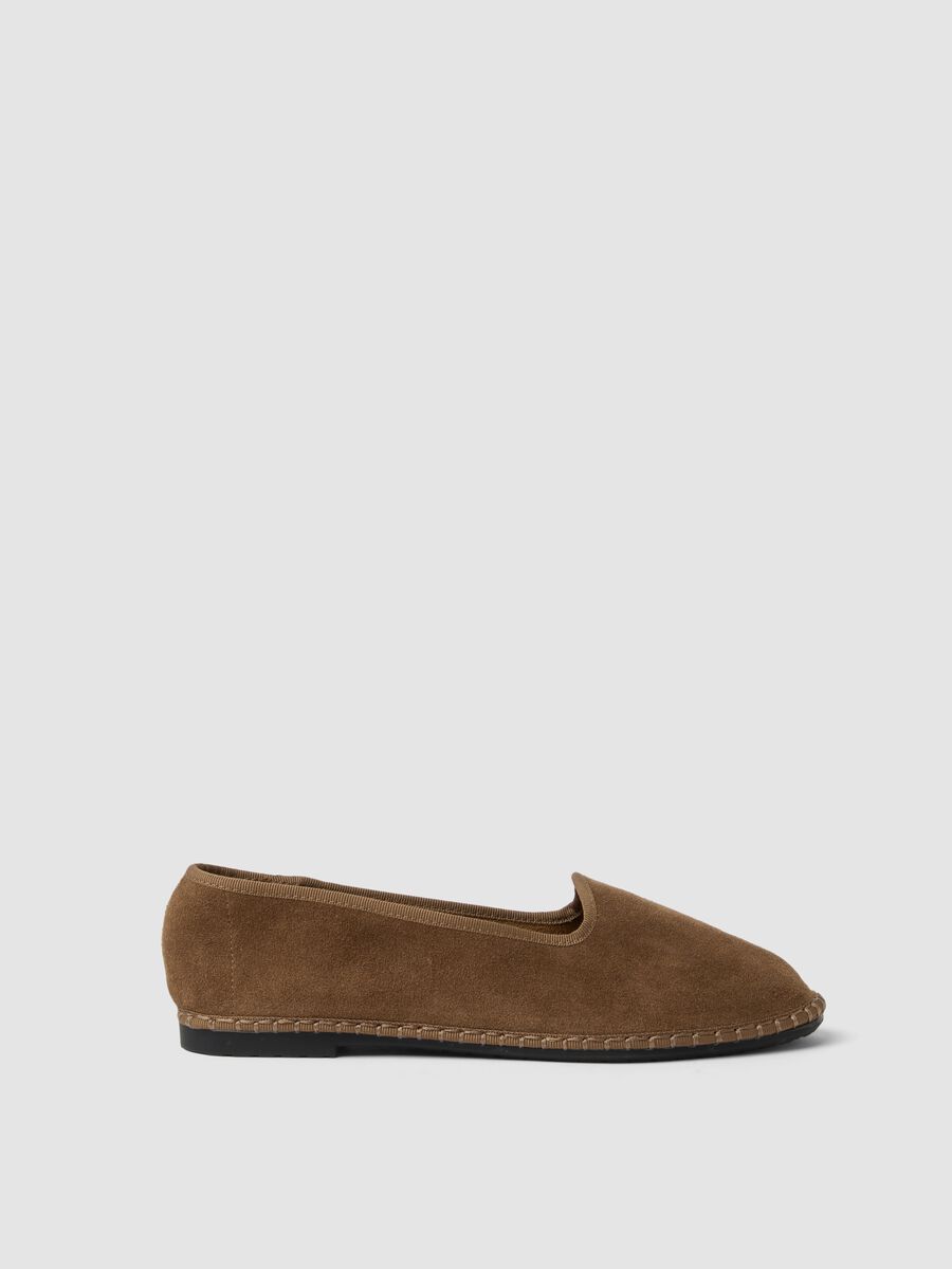 Brown genuine suede leather furlane_0
