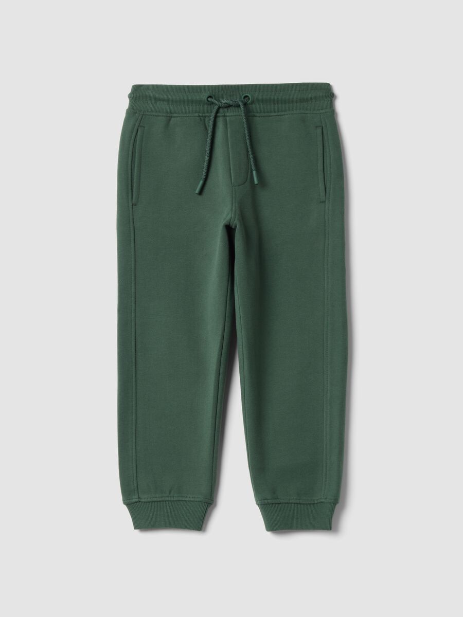 Green relaxed-fit joggers in pure organic cotton_0