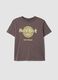 Brown pure cotton T-shirt with Hard Rock Cafe logo print_0
